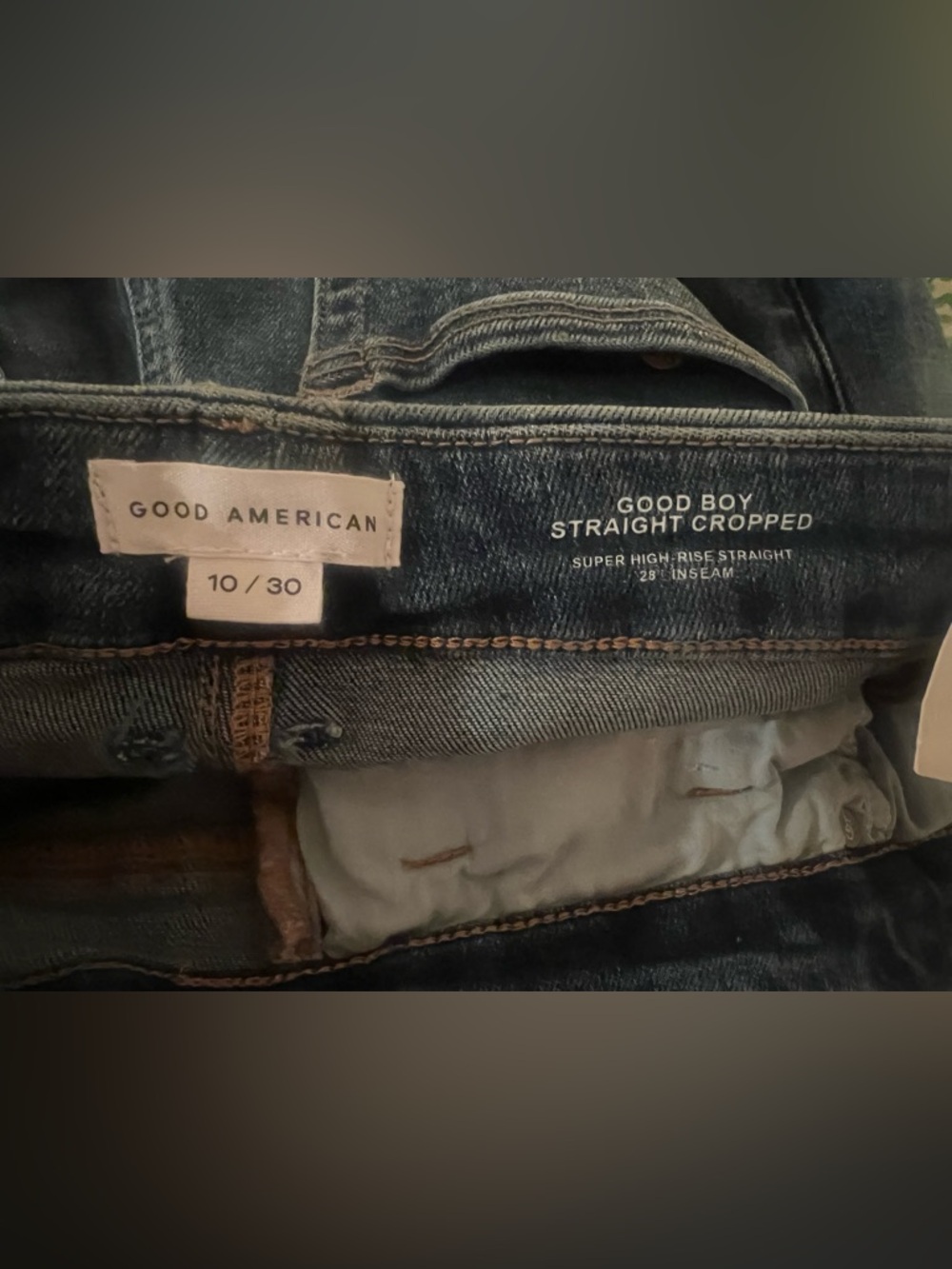 NWT Good American Good Boy Straight Cropped Jeans Size 10/30; Originally $159 - Picture 7 of 8
